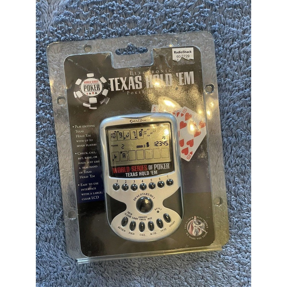 TEXAS HOLD EM Vintage Electronic Handheld Arcade Video game RADIO‎ SHACK NEW